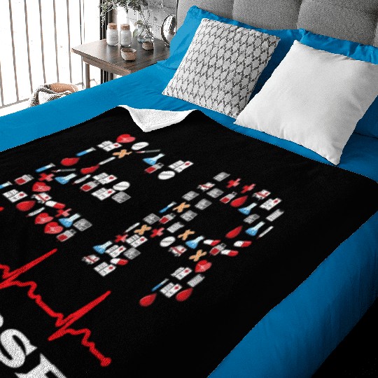 Emergency Room Er Nurse Medical Symbols Baby Blankets