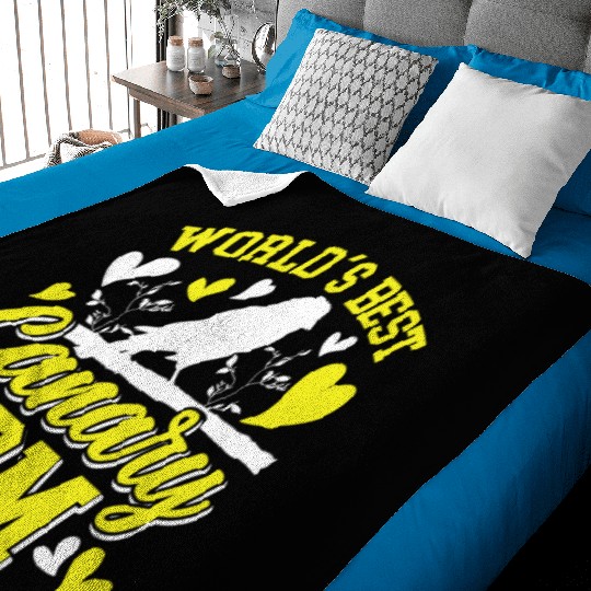 World´s best Canaries Mom Bird lover Women Baby Blankets