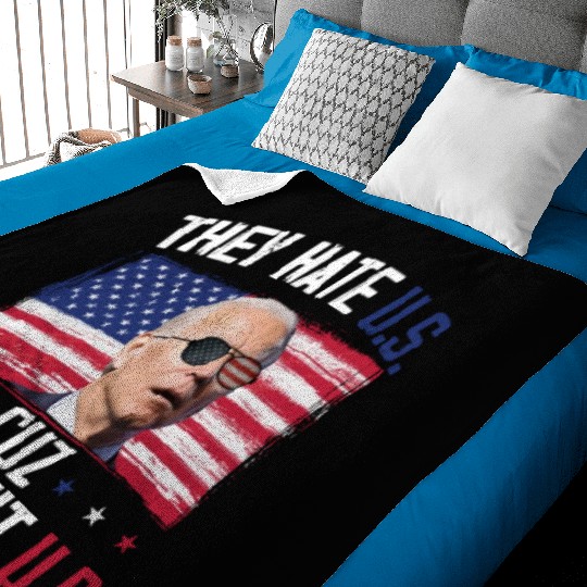 They Hate US Cuz They Ain't US Funny 4th Of July Baby Blankets