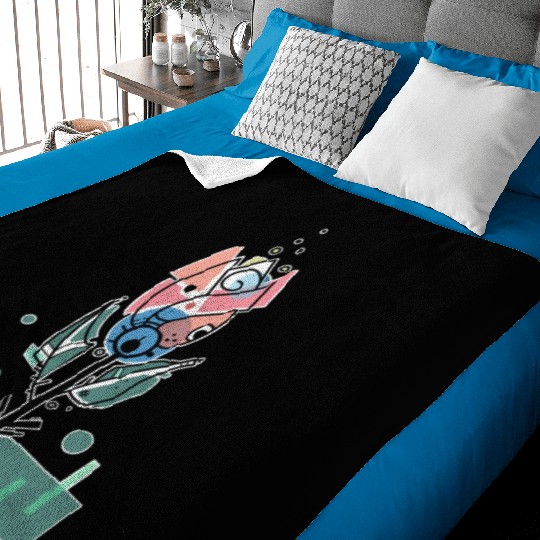 Retro Tulip Flower Baby Blankets