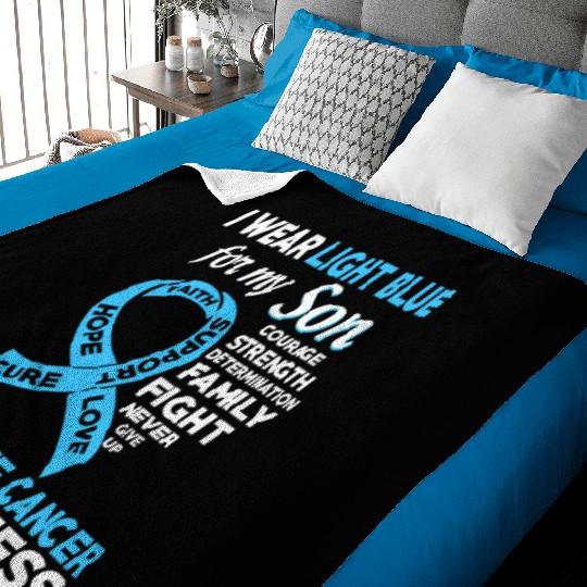 I Wear Light Blue For My Son Prostate Cancer Baby Blankets
