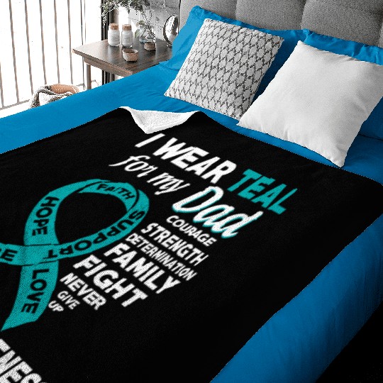 I Wear Teal For My Dad Ptsd Awareness Baby Blankets