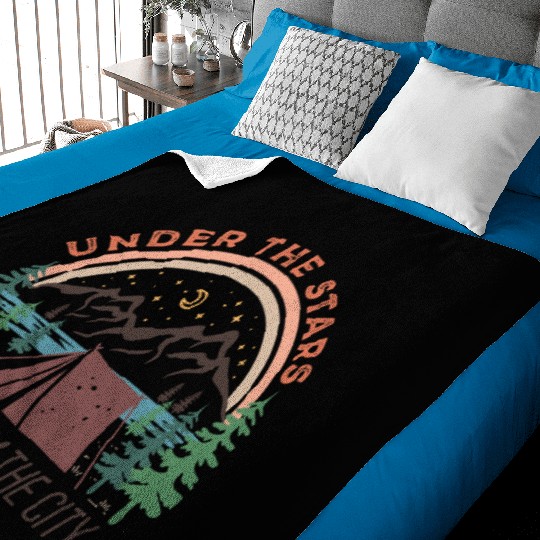 Camping Gifts Happy Camper Campsite Scout Lovers Baby Blankets