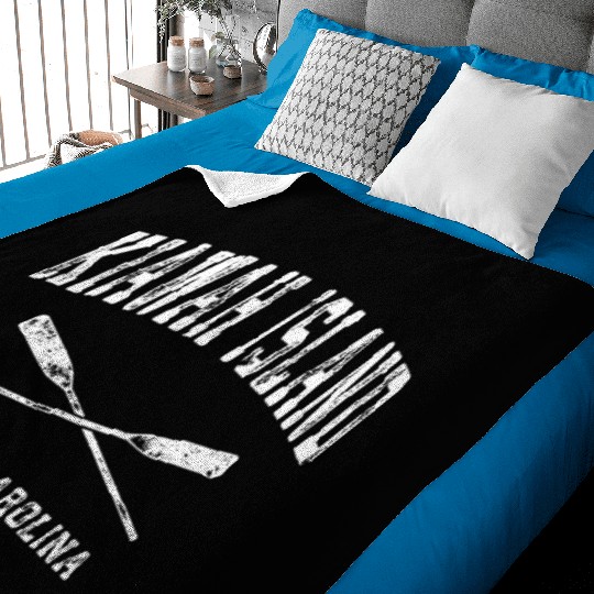 Kiawah Island South Carolina Nautical Crossed Oars Baby Blankets