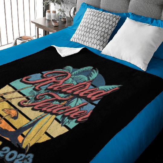 Vintage Retirement Retired Teacher Class Of 2023 Baby Blankets