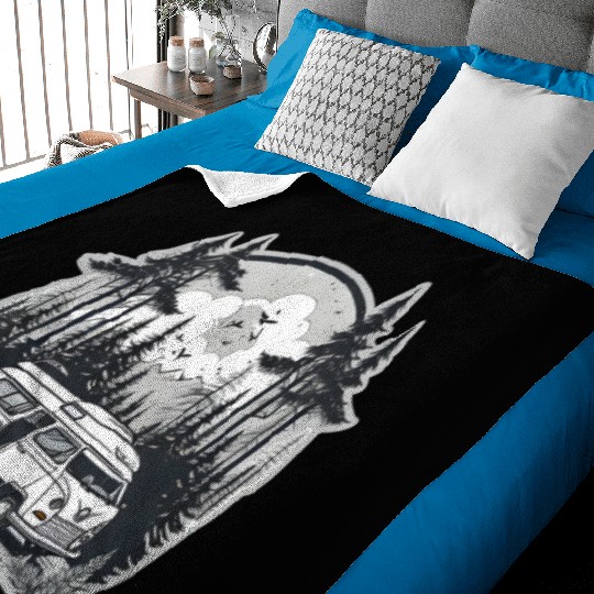 A Camper Van & The Serene Forest Baby Blankets