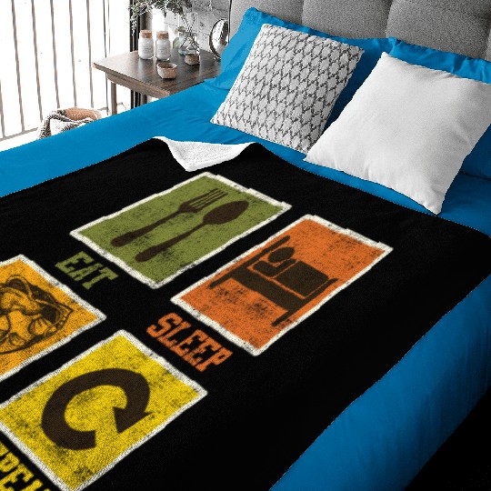 Catfish Fishing Eat Sleep Noodling Repeat Baby Blankets