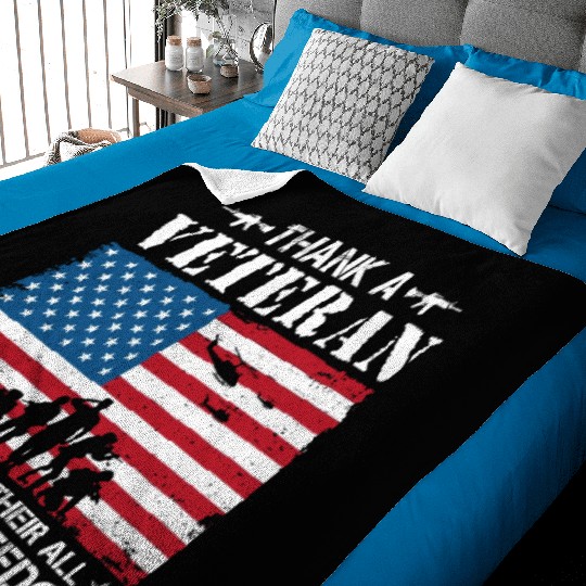 US Army Thank A Veteran American Flag Baby Blankets