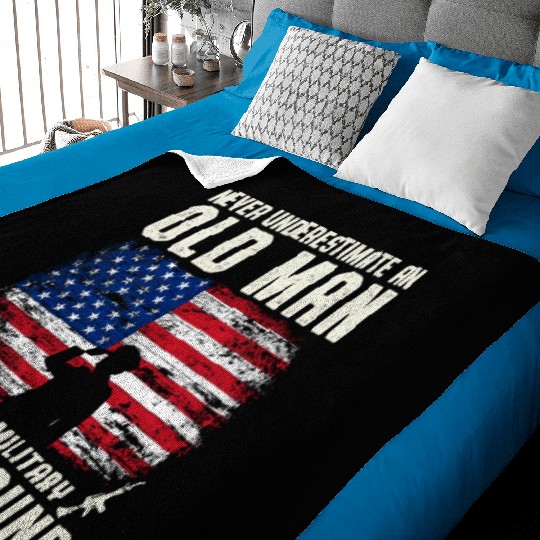 Never Underestimate An Old Man US Army Veteran Baby Blankets