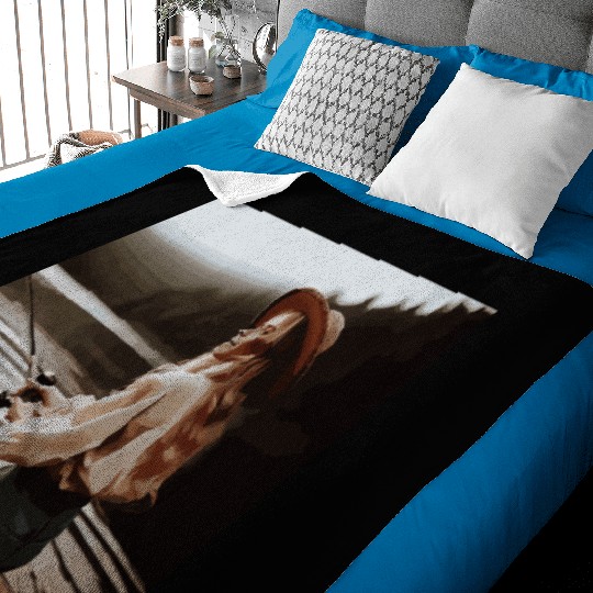 City Girl Fishing Baby Blankets