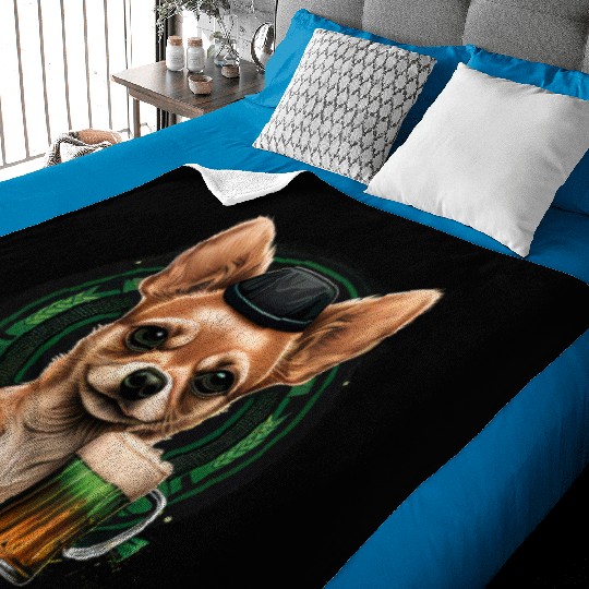 Chihuahua | St. Saint Patricks Day Beer Shamrock Baby Blankets
