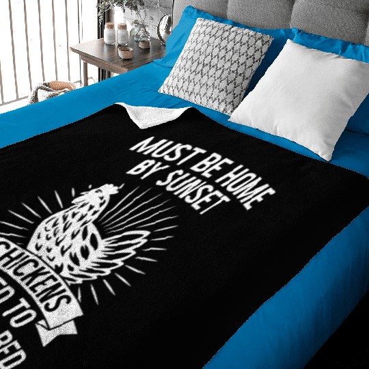 Home By Sunset, Chickens Need To Be Put To Bed 2 Baby Blankets