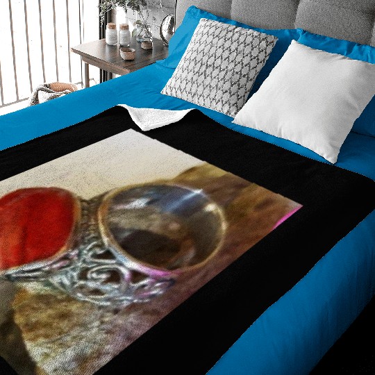 Red Coral sterling silver ring for women Baby Blankets