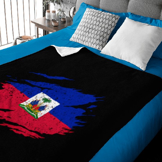 Haitian Flag Haiti Pride Roots Baby Blankets
