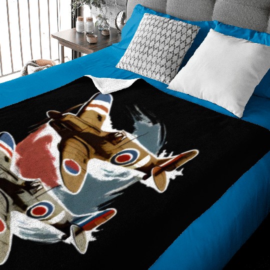 Pilot Spitfire Airplane Aviator Military Baby Blankets