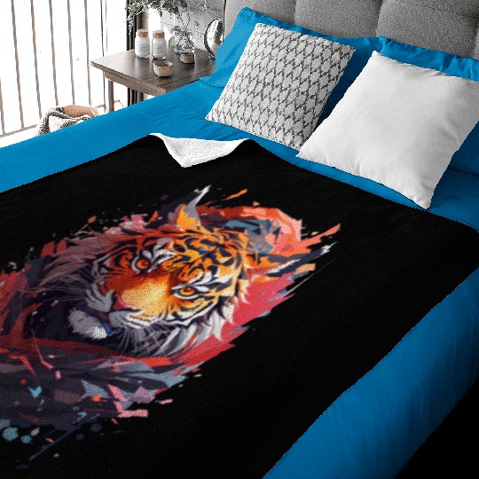 Nordic Ninja Tiger: A Blend of Strength Baby Blankets