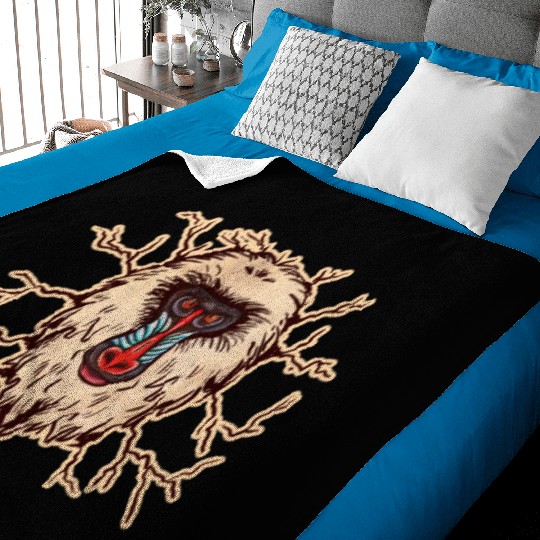 Baboon Monkey Face Baby Blankets