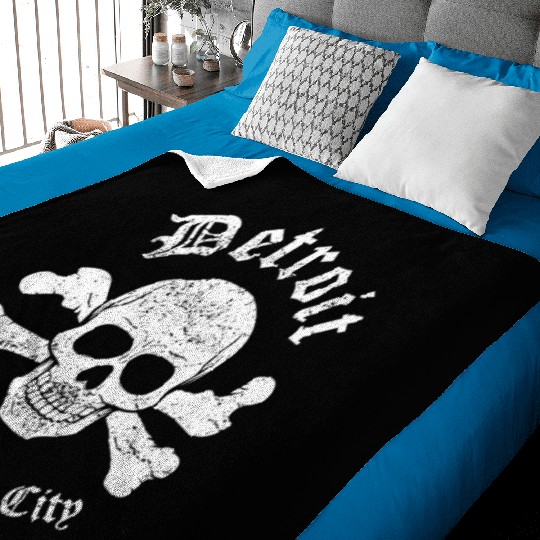 Detroit 313 Motor City Distressed Detroit Baby Blankets