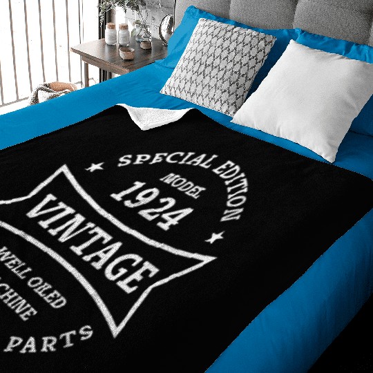 Born 1924 Vintage 100 Year Old 100th Birthday Gift Baby Blankets