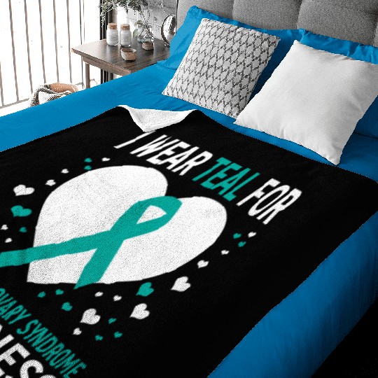 I Wear Teal For Support Pcos Awareness Baby Blankets