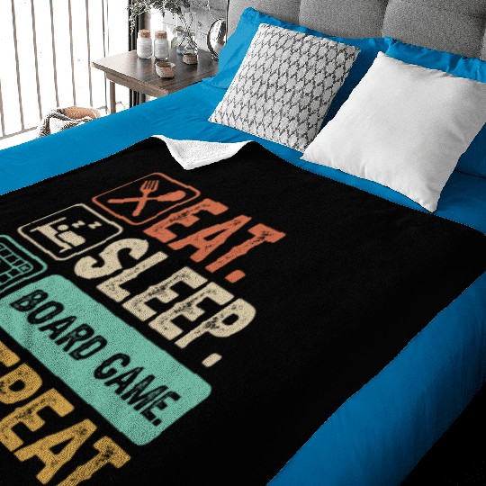 Eat Sleep Board Game Repeat Baby Blankets