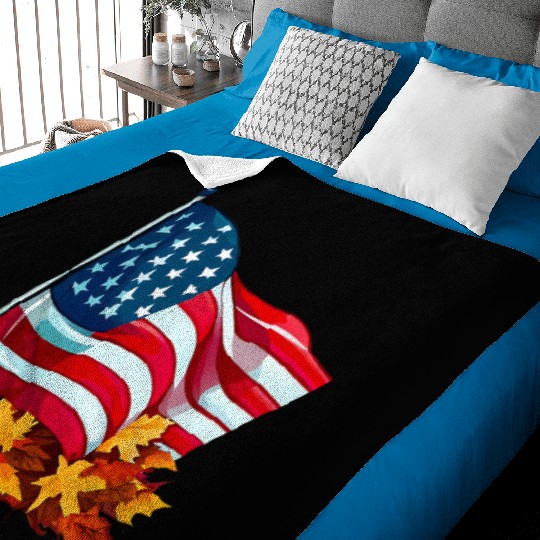 Autumn flag of the United States Baby Blankets