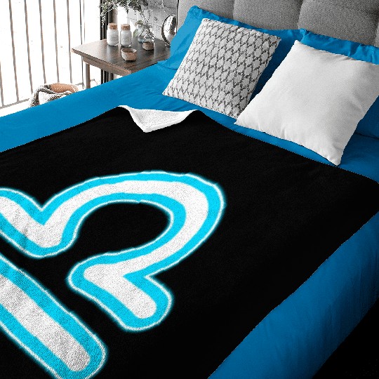 Libra Zodiac Sign Neon Blue Baby Blankets