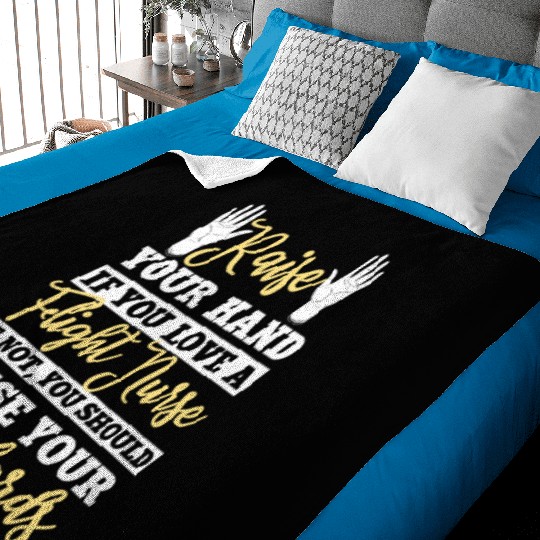 Funny Flight Nurse Saying Baby Blankets