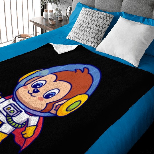 Superhero Monkey Astronaut Baby Blankets