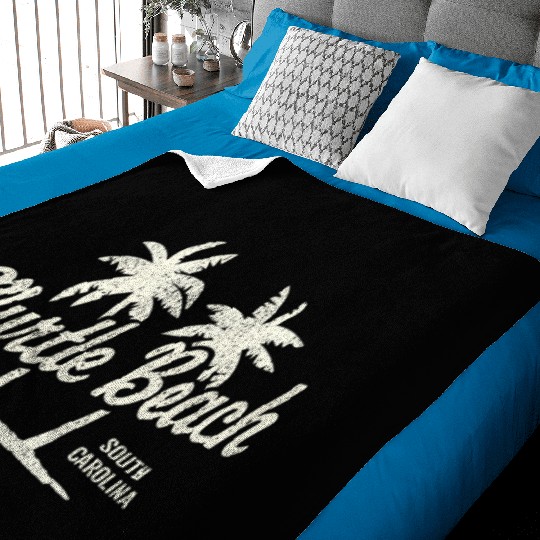 Myrtle Beach South Carolina 70S Palm Trees Baby Blankets