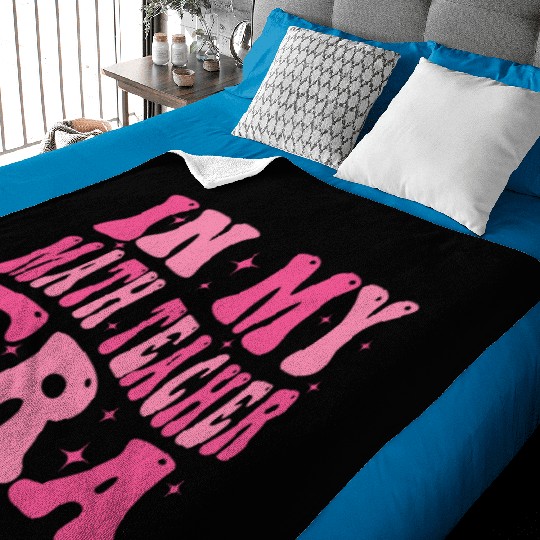 In My Math teacher Era Groovy Retro Back To School Baby Blankets