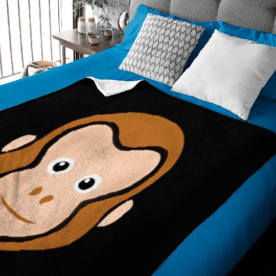Monkey Face Adorable Baby Blankets