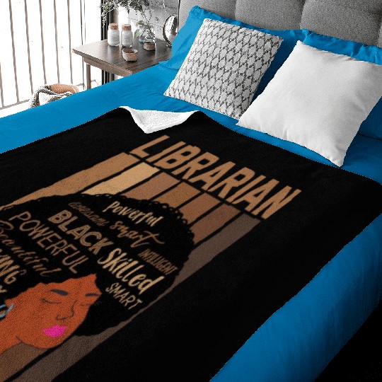 Librarian Melanin African Reading Lover Baby Blankets