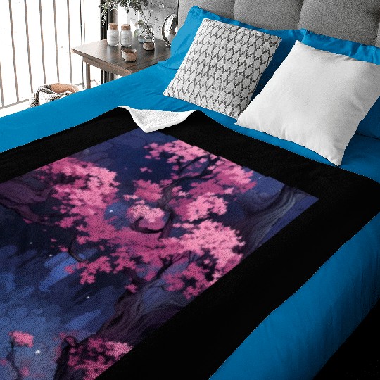 Anime Euphoria: Fantasy Cherry Blossom Dreamscape Baby Blankets
