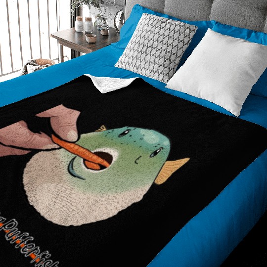 Carrot Eating Pufferfish Meme Baby Blankets