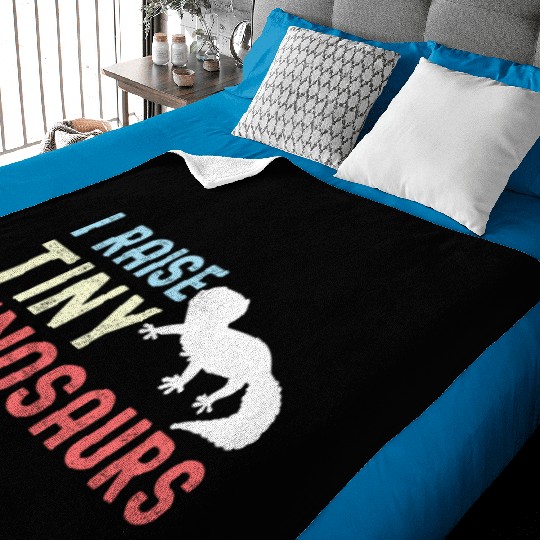 I Raise Tiny Dinosaurs Funny Leopard Gecko Mom Dad Baby Blankets