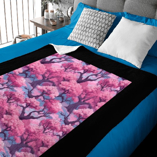 Anime Euphoria: Fantasy Cherry Blossom Dreamscape Baby Blankets