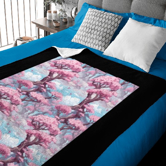 Anime Euphoria: Fantasy Cherry Blossom Dreamscape Baby Blankets