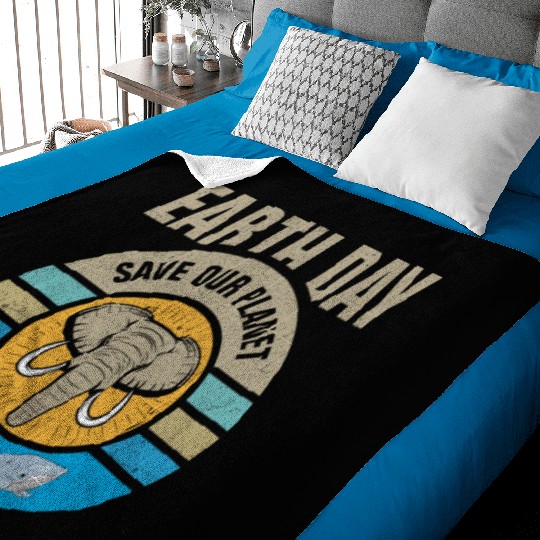 Earth Day Save Our Planet Conservation Design Baby Blankets