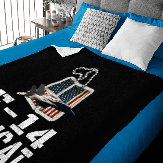 F 14 Tomcat US Flag Baby Blankets