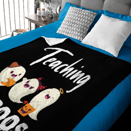 Ghosts Candy Corns Pumpkin Light Halloween Baby Blankets