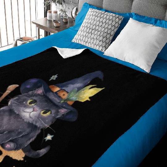 Wizard Cat Magic Baby Blankets