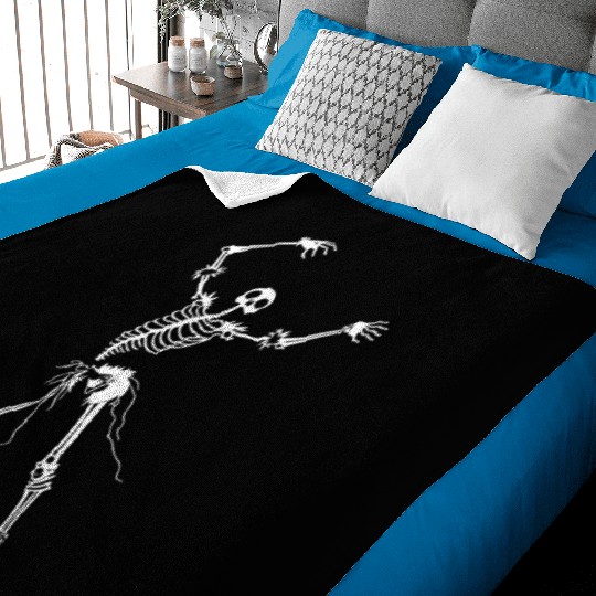 Dancing Skeleton White Baby Blankets