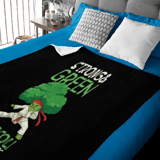Broccoli Martial Arts Karate MMA Boxing Kicks Baby Blankets