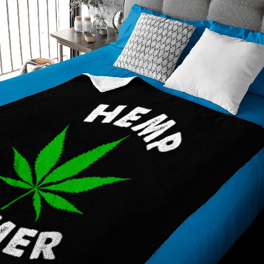 Hemp Farmer Green Leaf Baby Blankets