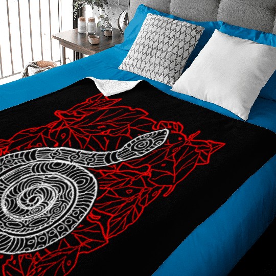 Tribal Snake Ink Art Tattoo Red White Baby Blankets