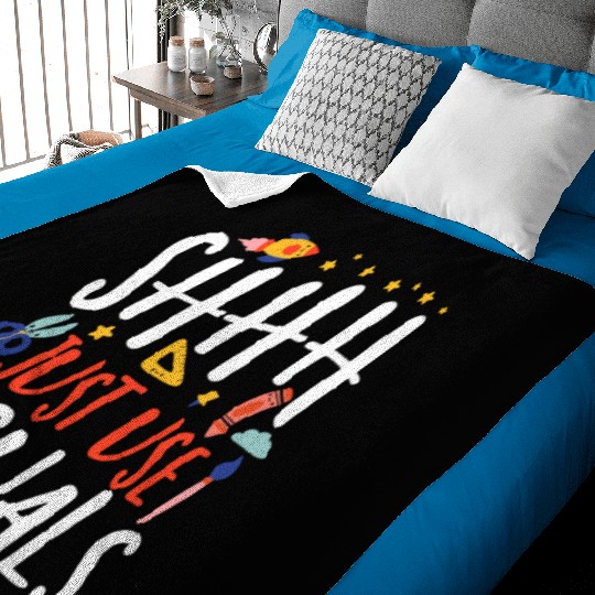 Shhh Just Use Visuals Special Education Teacher Baby Blankets