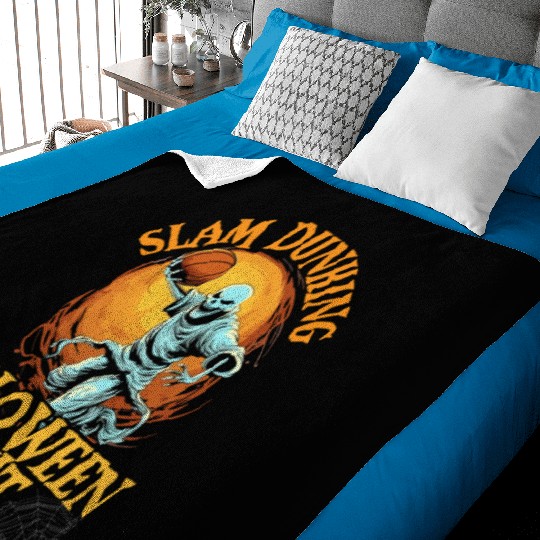 Basketball Halloween Trick Or Treat Spooky Baller Baby Blankets