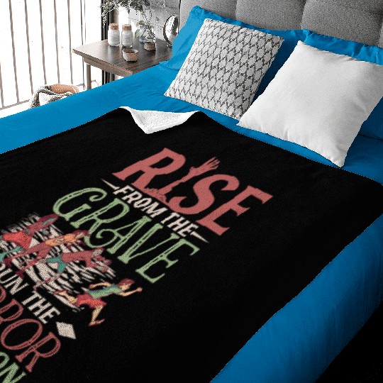 Horror Zombie Runner Half Marathon Running Jogging Baby Blankets