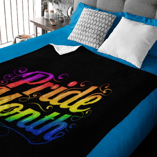 Rainbow Color Pride Month Logo Lgbtq Gay Lesbian Baby Blankets
